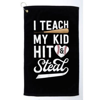 I Teach My Ki Ds To Hit & Steal Baseball Gift Mom Mother Golf Towel