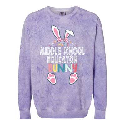 I'm The Middle School Educator Bunny Easter Day Rabbit Great Gift Colorblast Crewneck Sweatshirt