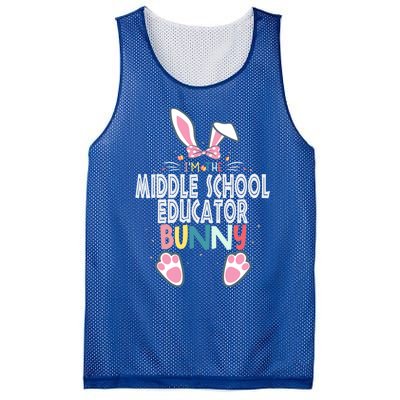 I'm The Middle School Educator Bunny Easter Day Rabbit Great Gift Mesh Reversible Basketball Jersey Tank