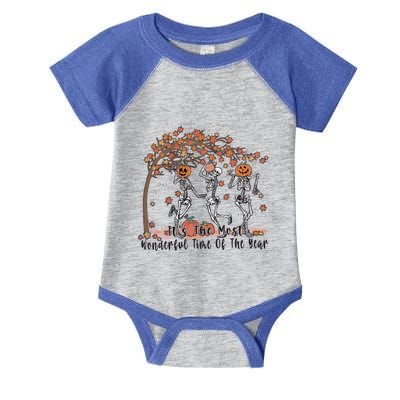 Its The Most Wonderful Time Dancing Skeleton Halloween Fall Gift Infant Baby Jersey Bodysuit