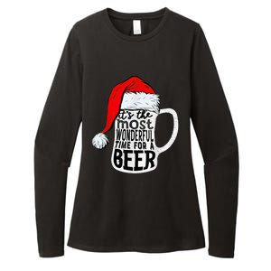 It's The Most Wonderful Time For A Beer Santa Hat Christmas Womens CVC Long Sleeve Shirt