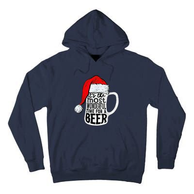 It's The Most Wonderful Time For A Beer Santa Hat Christmas Tall Hoodie