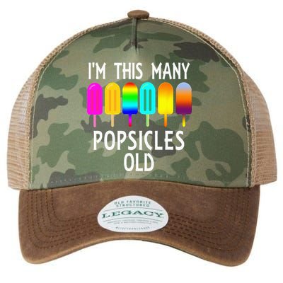Im This Many Popsicles Old Funny 6th Birthday Popsicle Legacy Tie Dye Trucker Hat