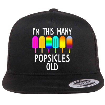 Im This Many Popsicles Old Funny 6th Birthday Popsicle Flatbill Hat