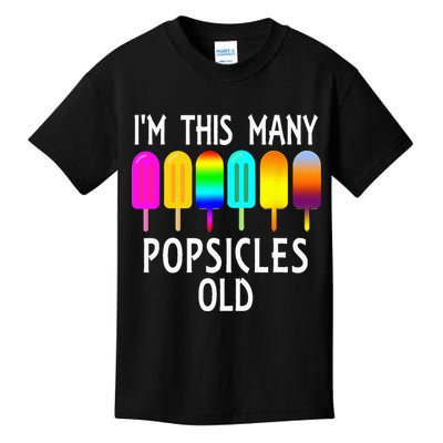 Im This Many Popsicles Old Funny 6th Birthday Popsicle Kids T-Shirt