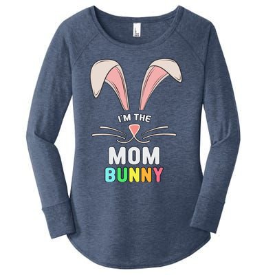 I'm The Mom Bunny Matching Family Easter Party Gift Women's Perfect Tri Tunic Long Sleeve Shirt