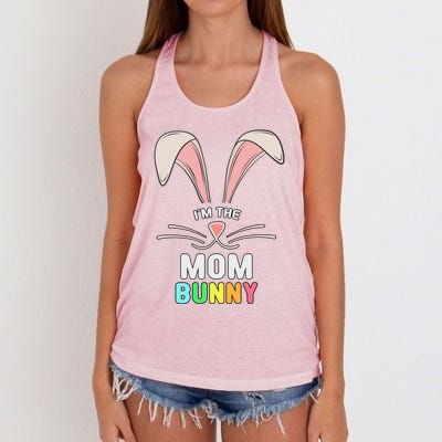 I'm The Mom Bunny Matching Family Easter Party Gift Women's Knotted Racerback Tank