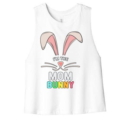 I'm The Mom Bunny Matching Family Easter Party Gift Women's Racerback Cropped Tank