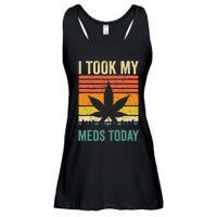 I Took My Meds Today Funny Medical Marijuana Cannabis Weed Ladies Essential Flowy Tank