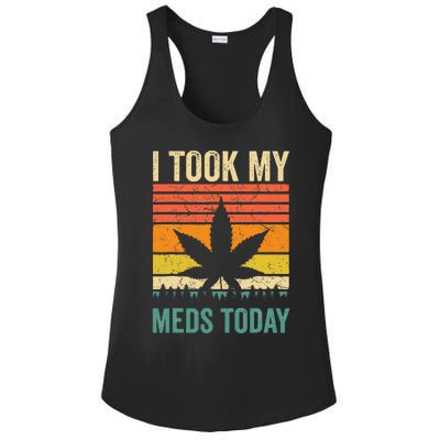 I Took My Meds Today Funny Medical Marijuana Cannabis Weed Ladies PosiCharge Competitor Racerback Tank