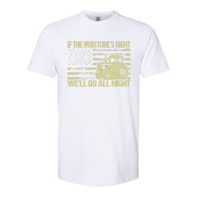 If The MoistureS Right WeLl Go All Night Vintage Usa Flag Softstyle CVC T-Shirt