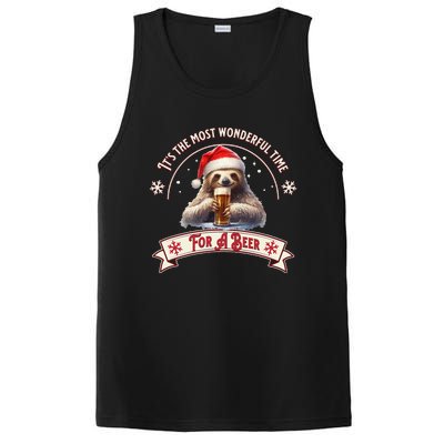 Its The Most Wonderful Time For A Beer Sloth Funny Chirstmas  PosiCharge Competitor Tank