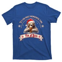 Its The Most Wonderful Time For A Beer Sloth Funny Chirstmas  T-Shirt