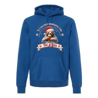 Its The Most Wonderful Time For A Beer Sloth Funny Chirstmas  Premium Hoodie