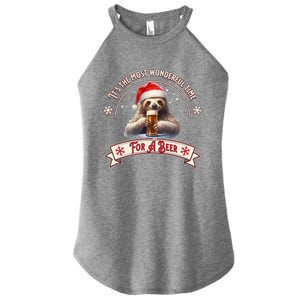 Its The Most Wonderful Time For A Beer Sloth Funny Chirstmas  Women's Perfect Tri Rocker Tank