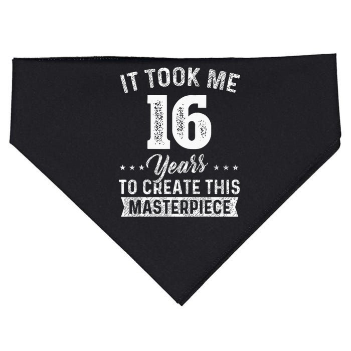 It Took Me 16 Years Masterpiece 16th Birthday 16 Years Old USA-Made Doggie Bandana