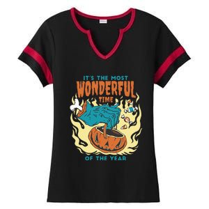 Its The Most Wonderful Time Of The Year Funny Halloween Ladies Halftime Notch Neck Tee