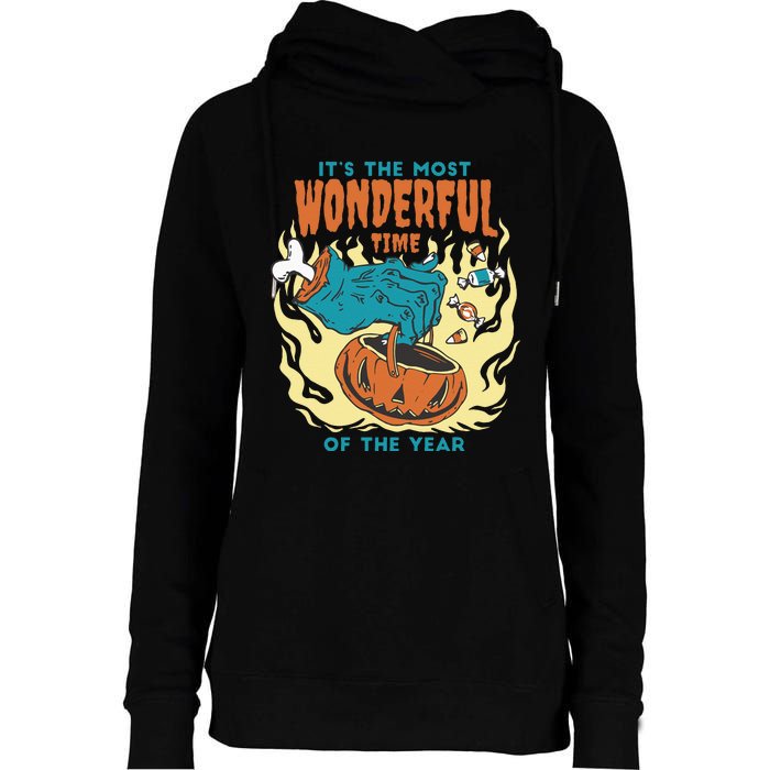 Its The Most Wonderful Time Of The Year Funny Halloween Womens Funnel Neck Pullover Hood