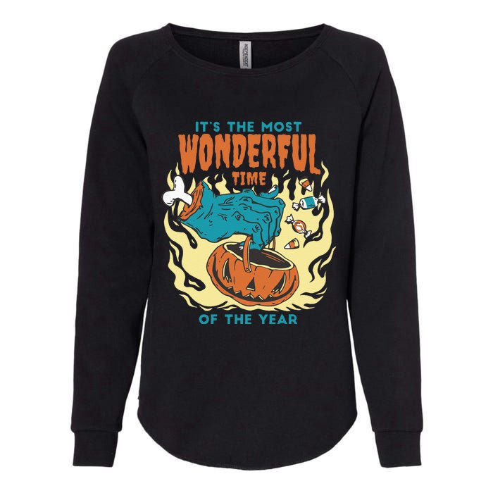 Its The Most Wonderful Time Of The Year Funny Halloween Womens California Wash Sweatshirt