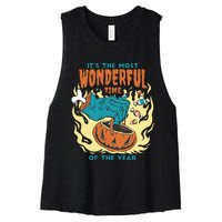 Its The Most Wonderful Time Of The Year Funny Halloween Women's Racerback Cropped Tank