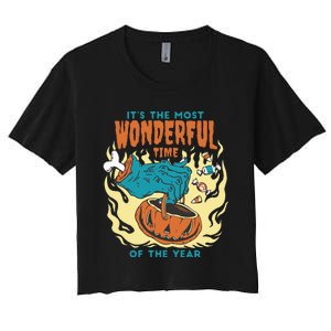 Its The Most Wonderful Time Of The Year Funny Halloween Women's Crop Top Tee