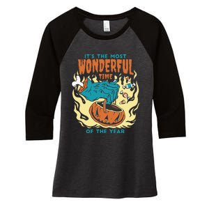 Its The Most Wonderful Time Of The Year Funny Halloween Women's Tri-Blend 3/4-Sleeve Raglan Shirt