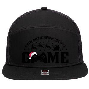 It’S The Most Wonderful Time For A Game Christmas 7 Panel Mesh Trucker Snapback Hat