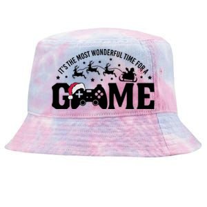 It’S The Most Wonderful Time For A Game Christmas Tie-Dyed Bucket Hat