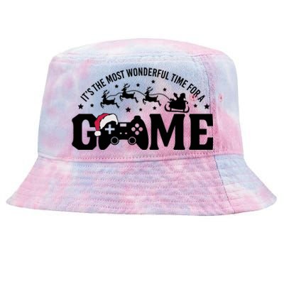 It’S The Most Wonderful Time For A Game Christmas Tie-Dyed Bucket Hat