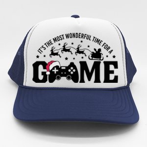 It’S The Most Wonderful Time For A Game Christmas Trucker Hat