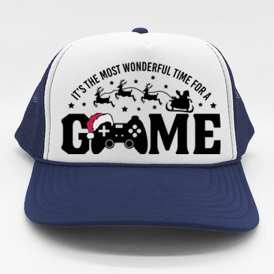 It’S The Most Wonderful Time For A Game Christmas Trucker Hat