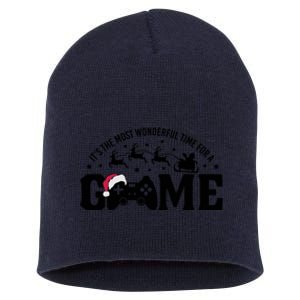 It’S The Most Wonderful Time For A Game Christmas Short Acrylic Beanie