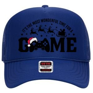 It’S The Most Wonderful Time For A Game Christmas High Crown Mesh Back Trucker Hat