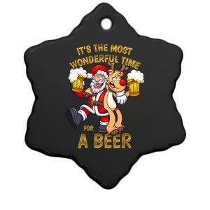 ItS The Most Wonderful Time For A Beer Funny Christmas Meaningful Gift Ceramic Star Ornament