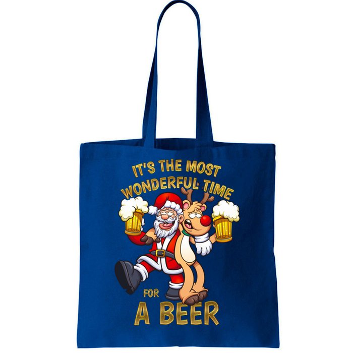 ItS The Most Wonderful Time For A Beer Funny Christmas Meaningful Gift Tote Bag