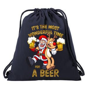 ItS The Most Wonderful Time For A Beer Funny Christmas Meaningful Gift Drawstring Bag