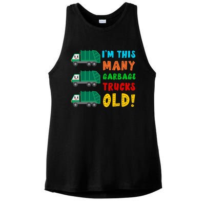 Im This Many Garbage Trucks Old 3 Year Old Ladies PosiCharge Tri-Blend Wicking Tank