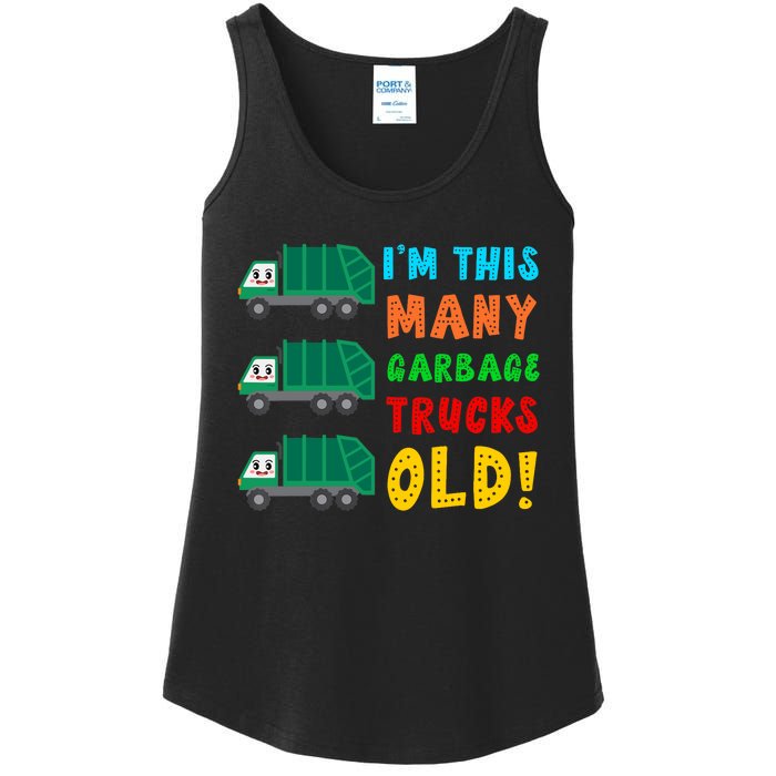 Im This Many Garbage Trucks Old 3 Year Old Ladies Essential Tank