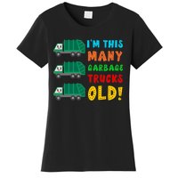 Im This Many Garbage Trucks Old 3 Year Old Women's T-Shirt