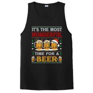 ItS The Most Wonderful Time For A Beer Funny Ugly Christmas Gift PosiCharge Competitor Tank