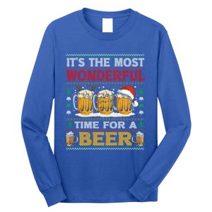 ItS The Most Wonderful Time For A Beer Funny Ugly Christmas Gift Long Sleeve Shirt