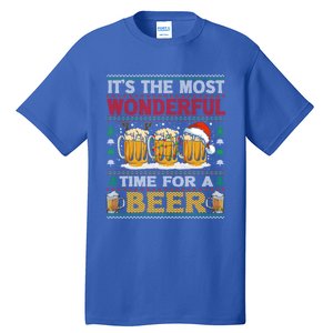 ItS The Most Wonderful Time For A Beer Funny Ugly Christmas Gift Tall T-Shirt