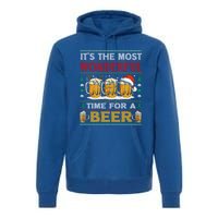 ItS The Most Wonderful Time For A Beer Funny Ugly Christmas Gift Premium Hoodie