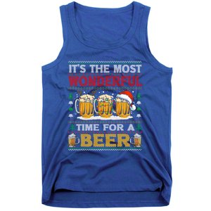 ItS The Most Wonderful Time For A Beer Funny Ugly Christmas Gift Tank Top