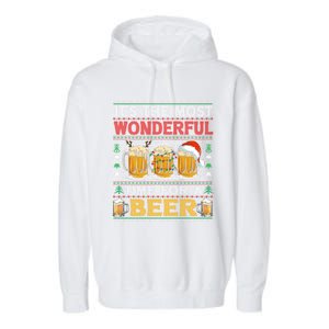 ItS The Most Wonderful Time For A Beer Funny Ugly Christmas Gift Garment-Dyed Fleece Hoodie