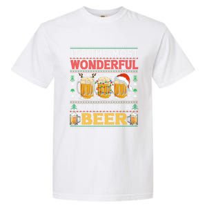 ItS The Most Wonderful Time For A Beer Funny Ugly Christmas Gift Garment-Dyed Heavyweight T-Shirt