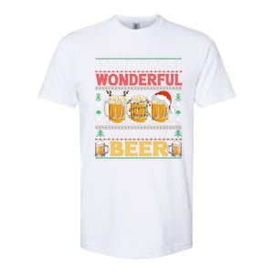 ItS The Most Wonderful Time For A Beer Funny Ugly Christmas Gift Softstyle CVC T-Shirt