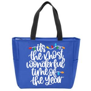 ItS The Most Wonderful Time Of The Year Christmas Lights Cool Gift Zip Tote Bag