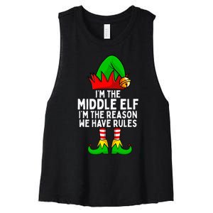 IM The Middle Elf Matching Family Christmas Women's Racerback Cropped Tank