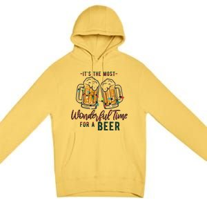 Its The Most Wonderful Time For A Beer Santa Hat Christmas Premium Pullover Hoodie